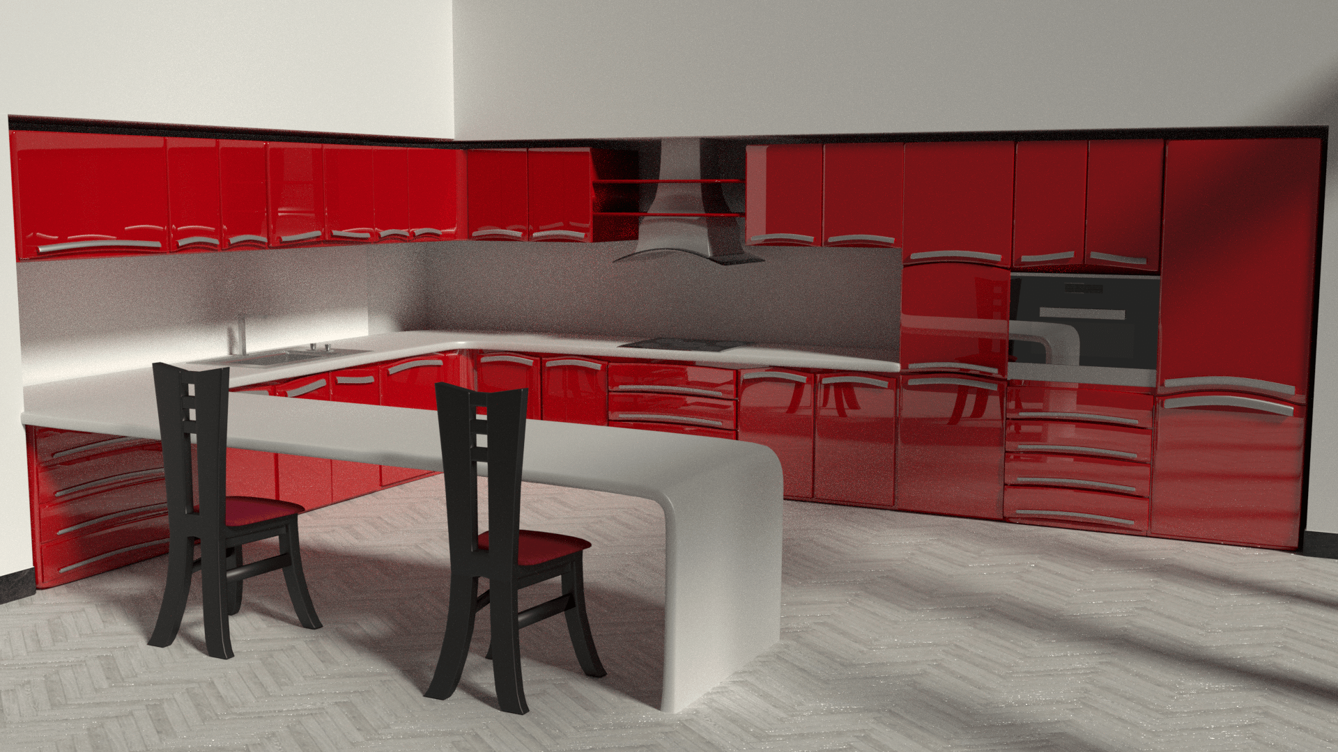 render-cucina-rossa